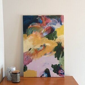 Original abstract Multicolor Canvas Art Contemporary Home Wall Painting 24x36